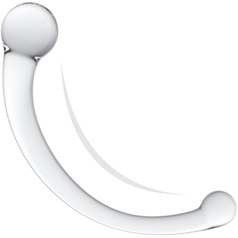 Prostate Massager Glass Pure Wand Anal Toys - Double Ended Glass Dildo - 8.3 Inch Anal Hook G Spot Stimulator For Men Women - Anal Prostate Wand