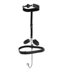 Anal Hook Bdsm Sex Bondage, Bed Restraint Kit With Adjustable Handcuffs Collar, Leather Furniture Restraint Set With Ball Gag And Adjustable Leather Handcuffs, Adult Sex Toys For Couple Foreplay