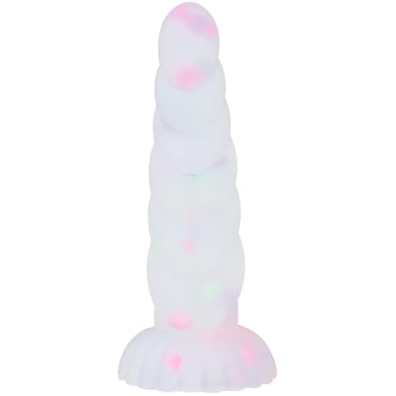 Adult Anal Sex Toy Liquid Silicone G Spot Dildo Glow In The Dark Anal Toys Huge Butt Plug For Adult Men And Women (S,Pink)