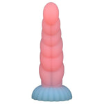 Luminous Twisted Silicone Anal Plug - Fantasy Dildo, Monster Dildo, Unicorn Dildo. Suction Cup Design. Prostate & G-Spot Massager For Women & Men, Intimate Sexual Wellness Toy.