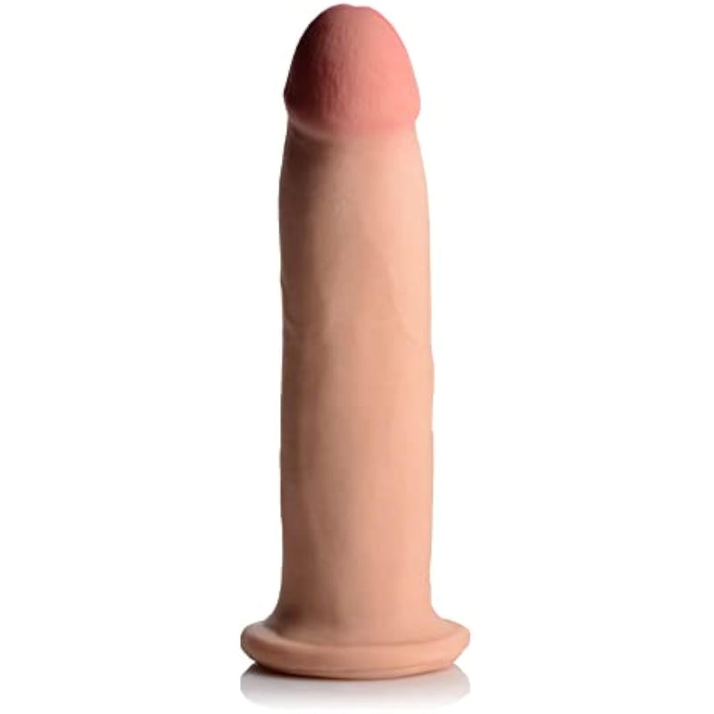 Xr Play Hard 9 Inch Ultra Real Dual Layer Suction Cup Dildo Without Balls, Skin Color, Flesh