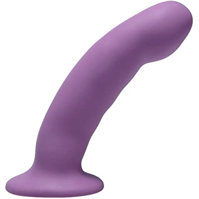 Curved Purple Silicone Strap On Harness Dildo