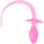Dog Tail Anal Butt Plug - Anal Plug With Long Dog Tails Expander Plug Anal Sex Toy Anal Trainer For Women Gay Lesbian Couples (Pink)