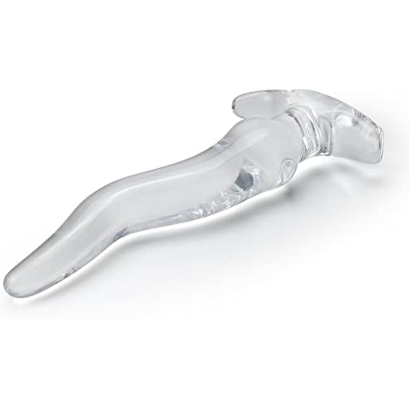 Anal Plug 5.8 Inch Clear Butt Plug, Wave Anal Dildo With Ergonomic Base, Clear Dildo For Prostate Massage And G-Spot Masturbation, Adult Sex Toys For Men And Women Long Time Wear (S)