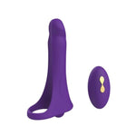 Dual Penetration Vibrator with Remote Control and Strap On Design for Couples