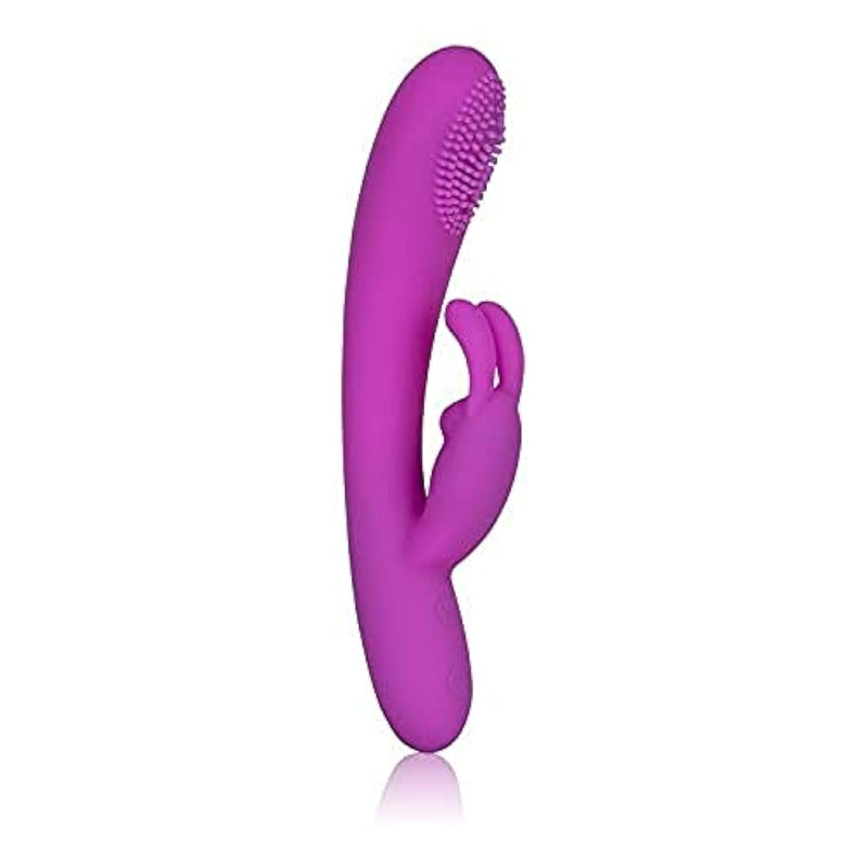 Embrace 7-Function Waterproof Silicone Massaging Rabbit With Triple Motors Usb Rechargeable Dual Massager Vibrator, Purple