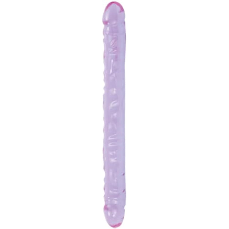 Doc Johnson Crystal Jellies - Double Dong -18 Inch - 1.8 Inches Wide - Double Sided Dildo - Proudly Made In America - Purple