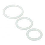 Clear Silicone Cock Rings for Enhanced Erections - 3 Sizes Available