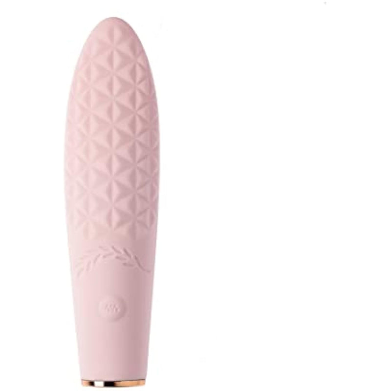 Share Satisfaction Raya - Luxury Textured Clitoral Vibrator With 10 Vibration Modes, Curved And Tapered Tip For Pinpoint Stimulation, Silicone, Waterproof And Usb Rechargeable - Pink