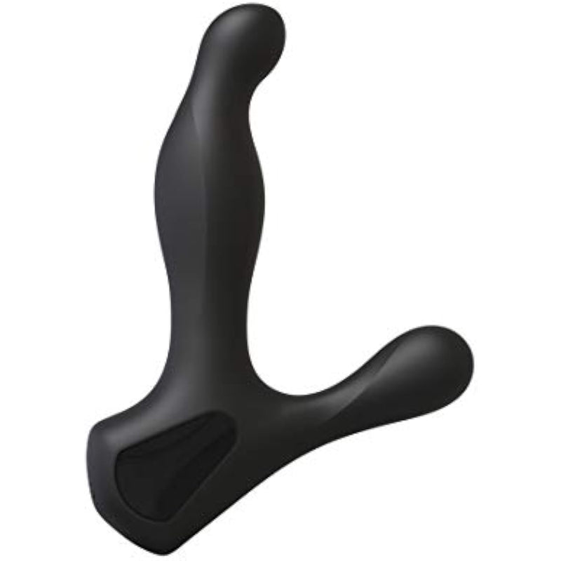 Doc Johnson OptiMALE - Rimming P-Massager - Rechargeable Silicone Prostate Massager - Perineum & Shaft Feature 10 Vibration Functions, Spinning Beads Provide Rimming Sensation - Black