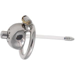 Hollow Metal Chastity Lock Male Masturbation Chastity Device With Silicone Urethral Catheter Chastity Cage Lock Sex Toy