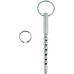 Multi Beads Metal Urethral Penis Plug Urethral Sound Stimulation Stick With Two Penis Rings Adult Sex Toys