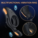 Vibrating Silicone Ring with Clitoral Stimulator, 10 Modes Waterproof Toy