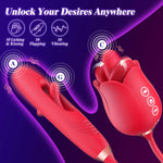 4-in-1 G-Spot Vibrator – Rose Dildo with 10 Modes for Clitoral & Anal Stimulation