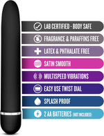 Luxuriate Satin Smooth Wand Vibrator – Powerful Clitoral & G-Spot Stimulator (Black)