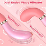 Illuminated Glass Dildo & Silicone Vibrator Wand with 10 Modes for G-Spot & Clitoral