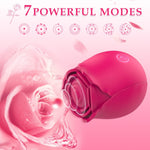 Rose Clitoral Vibrator for Women – 7 Tapping Modes, Nipple & Clit Stimulator, Red