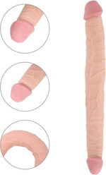 14.5" Realistic Double-Ended Dildo, Flexible Dual Dong for Vaginal & Anal Play