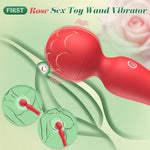 Rose Wand Vibrator – Clitoral, G-Spot & Nipple Stimulator, Waterproof & Quiet