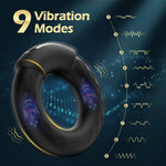 Heating Vibrating Cock Ring for Men – 9 Modes, Couples Pleasure Ring Toy