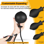 Inflatable Butt Plug, Body-Safe Silicone with Quick Release Valve for Beginners