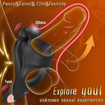 Vibrating Cock Ring with Perineum Stimulator, 9 Vibes, APP Control for Couples