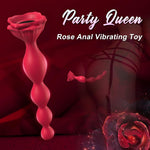 Vibrating Rose Butt Plug with 9 Modes, Waterproof Anal Beads & Prostate Massager