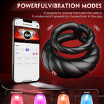 Vibrating Cock Ring for Men - 10 Vibration Modes, Double Vibrators for Couples