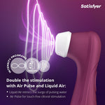 Bluetooth Liquid Air Vibrator – Clitoral Suction & Vibration Adult Toy (Wine Red)