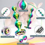 Metal Anal Beads Set: 3 Graduated Stainless Steel Butt Plugs for Prostate Massage