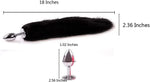 Fox Tail Butt Plug, Cosplay Anal Plug for Beginners, 18" Black for Men & Women