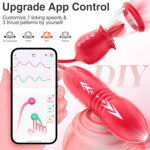 3-in-1 Rose Stimulator – Licking, Thrusting & Vibrating G-Spot & Clitoral Toy