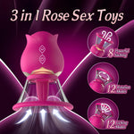 Suction Vibrator with 3 Brush Heads & Removable Cup, 12 Rotation & 8 Suction Modes