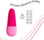 Rechargeable Bullet Vibrator – 10 Modes, Quiet, Waterproof, Body-Safe Silicone, Pink