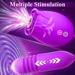 Rose Vibrator for Women, 18 Sucking & Thrusting Modes, G-Spot & Clitoral Stimulator