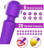 Rechargeable Wand Vibrator – 20 Patterns, 8 Speeds, Waterproof & Quiet Massager