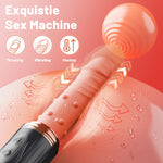 Thrusting Dildo Machine with 10 Vibration Modes, Heating & Remote for Couples