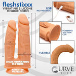 Tan Vibrating Double Dildo – Dual-Ended Design for Versatile Pleasure