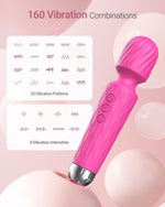 Powerful Wand Massager – 8 Speeds & 20 Patterns, Waterproof Clitoral Stimulator