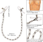 Exotic Crystal Chain Nipple Clamps Black, 1 Count - Nipple Play Accessory