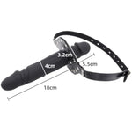 Silicone Realistic Dildo Head Double Gag With Lock Bondage Gear & Accessories Leather Bondage Ball Gag Breathable Cock Sex Gag With Holes Open Mouth Gag Sex Toys