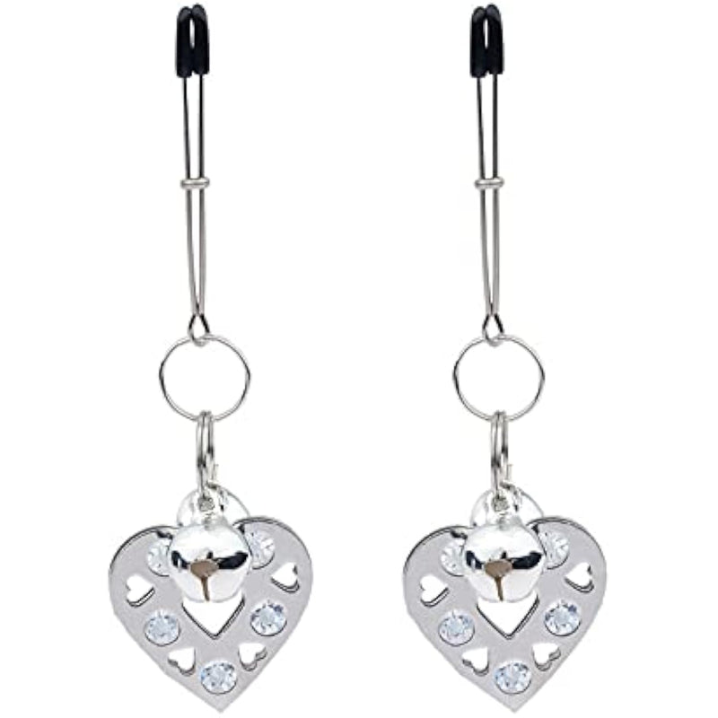 Silver Butterfly Pendant Bell Nipple Clamps, Adjustable Breast Nipple Clamps, Papilla Straighteners Corrector Nipple Shield Nipple Clamps Adjustable Breast Clamps (E)