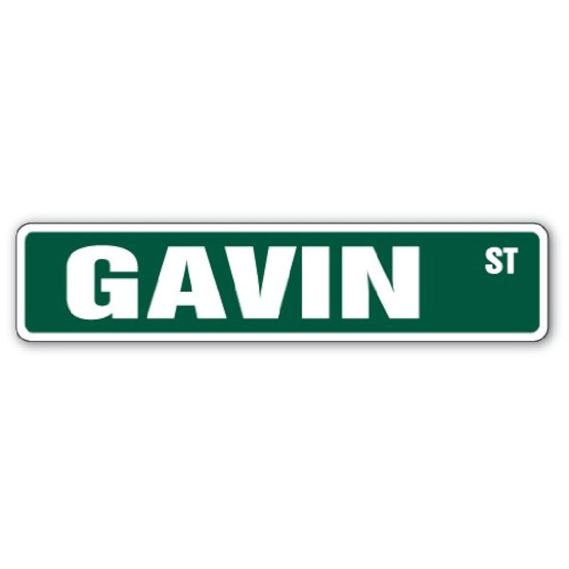 Gavin Street Sign Childrens Name Room Sign | Indoor/Outdoor |  18" Wide Plasti