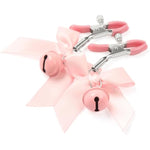 Adjustable Metal Nipple Clamps Non-Piercing Pink Bow Nipple Rings Decorative Weights Bell Non Piercing Nipple Adult Flirting Sex Toy