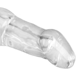 Penis Extender Sleeve Cock Ring With Anti-Slip Double Hole Design Reusable Condom For Lengthen And Thicken Delay Ejaculation Sex Toys With Vivid Glans For Men Play (Large)