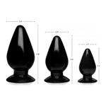 Triple Cones 3 Piece Anal Plug Set - Black