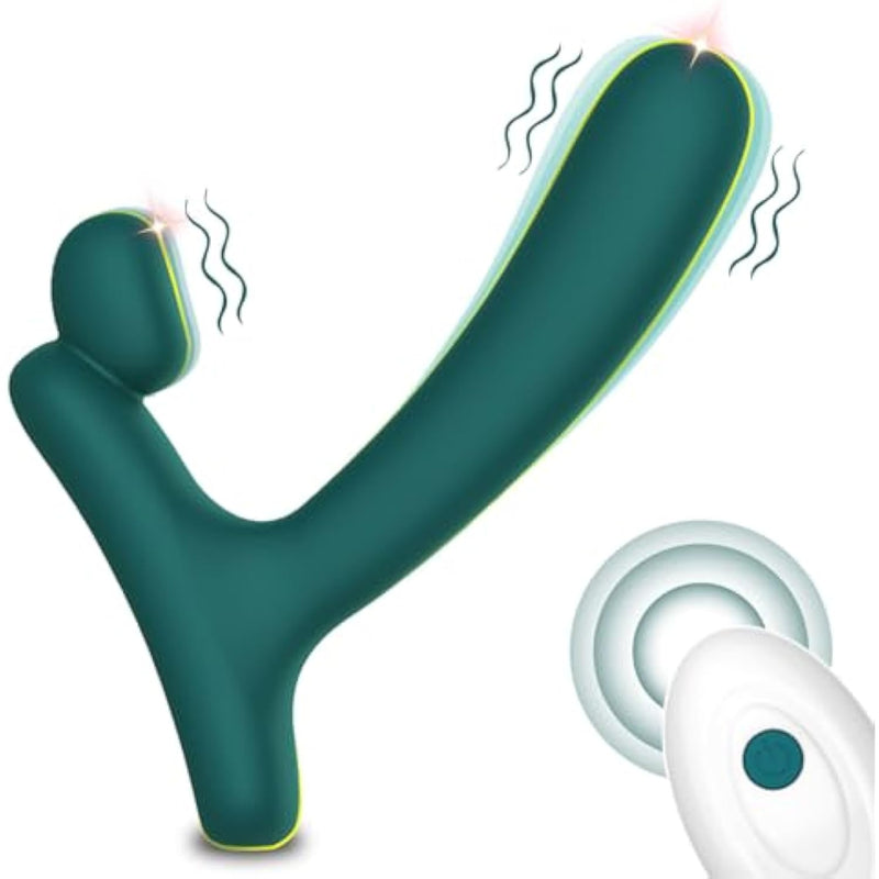 Clitoral G-Spot Anal Prostate Vibrator - 2 In 1 Vibrating Vaginal Massager Stimulator With 10 Vibration Mode, Remote Control Rechargeable Butt Plug Adult Sex Toys For Women Men Couple & Beginners