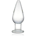 Glass Anal Butt Plug, Crystal Anal Trainer Sex Toys With Long Neck, 4.9 X 1.77 Inch Unisex Bum Plug For Men Women (L)