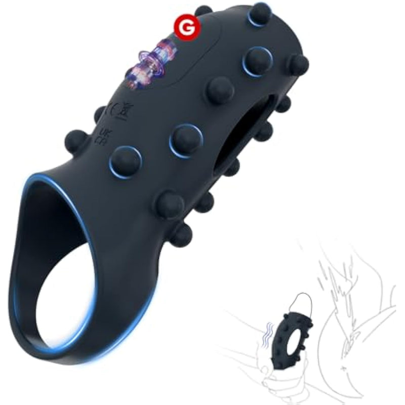 Vibrating Penis Sleeve Cock Ring, Couples Adult Sex Toys For Men Women, Pleasure Penis Ring Vibrator Penis Extender For Penis Testicles G Spot Stimulation, Helps Create Firmer And Thicker Erections