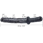 Double Headed Long Dildo with Handle for Women - Flexible Adult Sex Toy